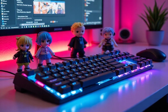Setup de streaming coloré et vibrant avec des éléments de personnalisation