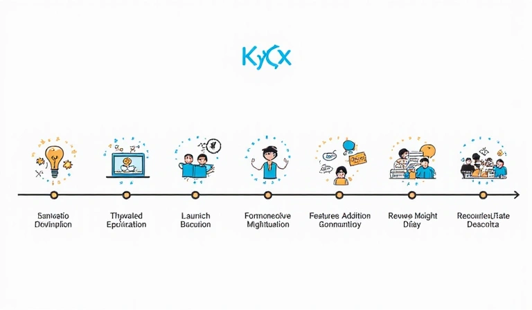 Timeline illustration showing the growth and key milestones of Klytrix from inception to present day.